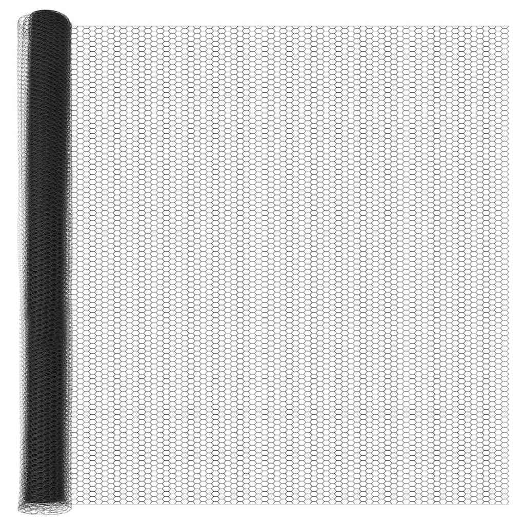 vidaXL Hexagon Fence 1.5 x 50 m PVC Grey 5
