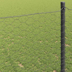 vidaXL Hexagon Fence 1.6 x 50 m PVC Grey 4
