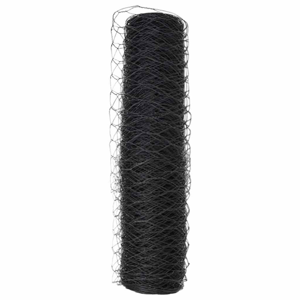 vidaXL Hexagon Fence 0.5 x 100 m PVC Grey 6