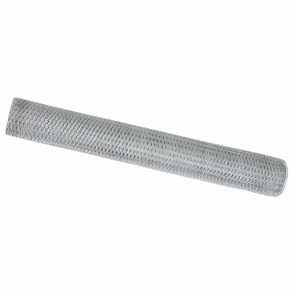 vidaXL Hexagon Fence 1.4 x 25 m Galvanised steel Silver 2