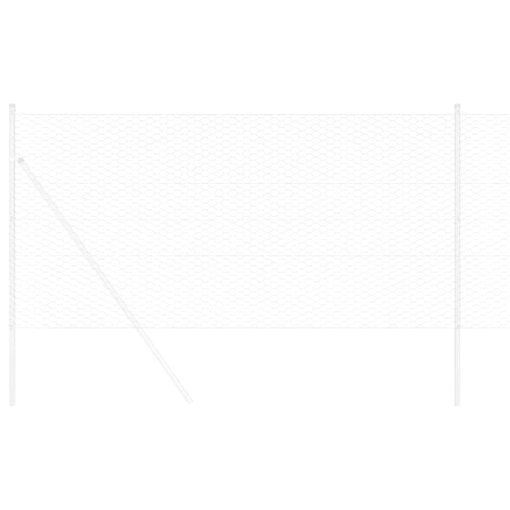 vidaXL Hexagon Fence 1.4 x 25 m Galvanised steel Silver 3