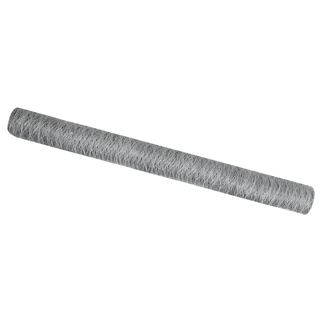 vidaXL Hexagon Fence 1.6 x 25 m Galvanised steel Silver 2