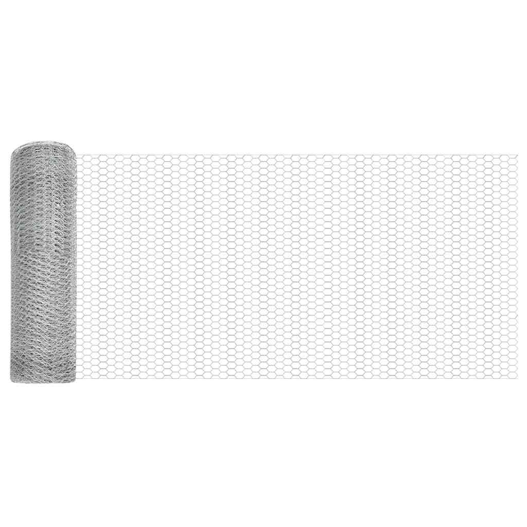 vidaXL Hexagon Fence 0.5 x 50 m Galvanised steel Silver 5