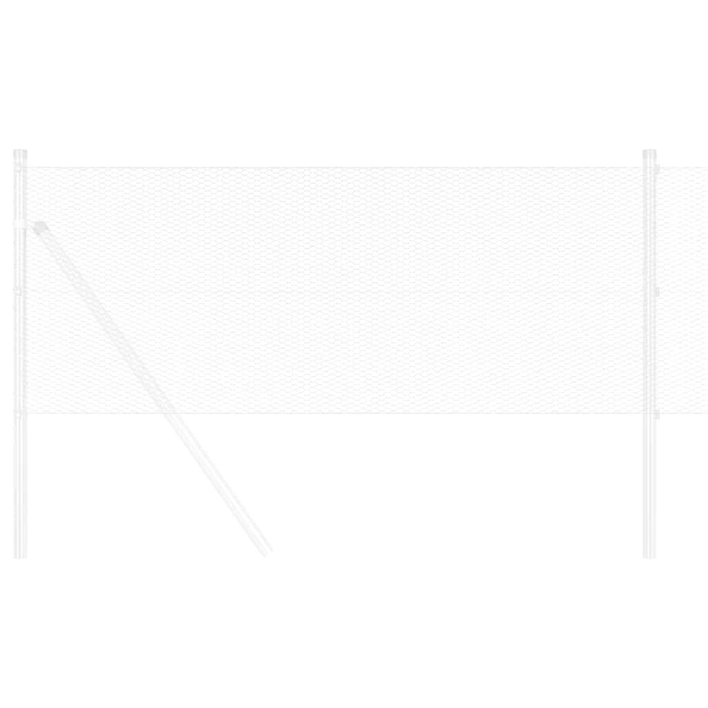 vidaXL Hexagon Fence 0.5 x 50 m Galvanised steel Silver 3