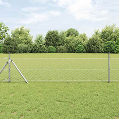 vidaXL Hexagon Fence 0.5 x 100 m Galvanised steel Silver 1
