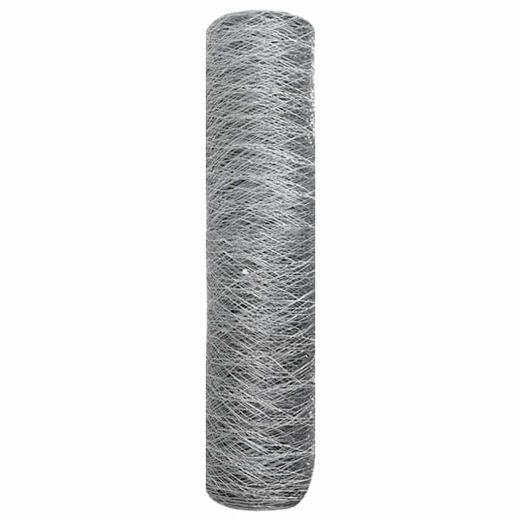 vidaXL Hexagon Fence 0.5 x 100 m Galvanised steel Silver 6
