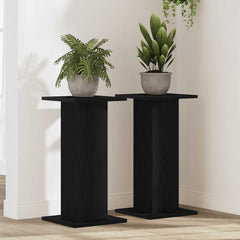 vidaXL Plant Stand 2 pcs Black Oak 30 x 30 x 60 cm Engineered wood 1