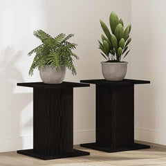 vidaXL Plant Stand 2 pcs Black Oak 30 x 30 x 40 cm Engineered wood 1
