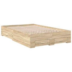 Bed Frame Drawer Brown Engineered Wood
