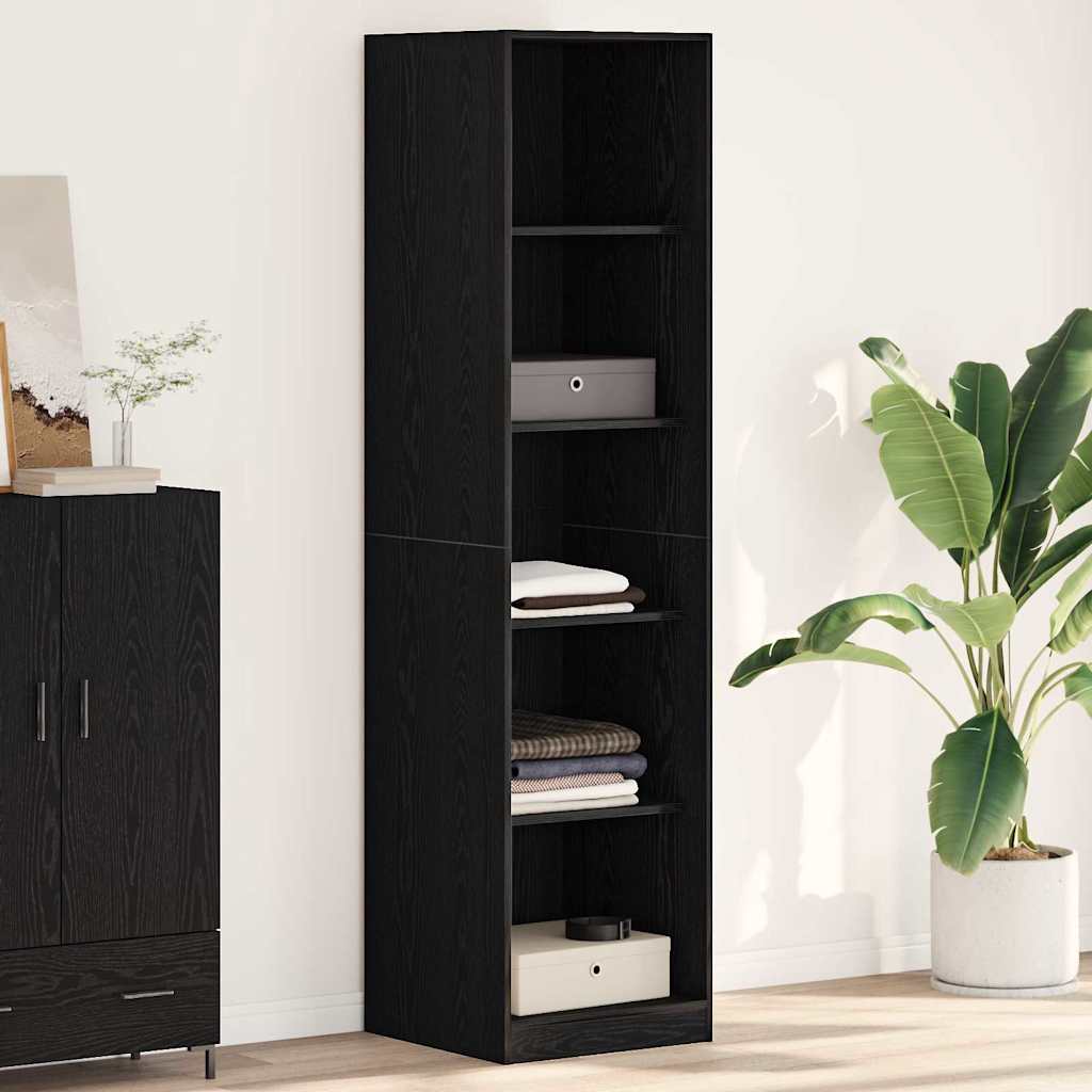Wardrobe Engineered Wood 50 x 50 x 200 cm 4 Shelves Black oak