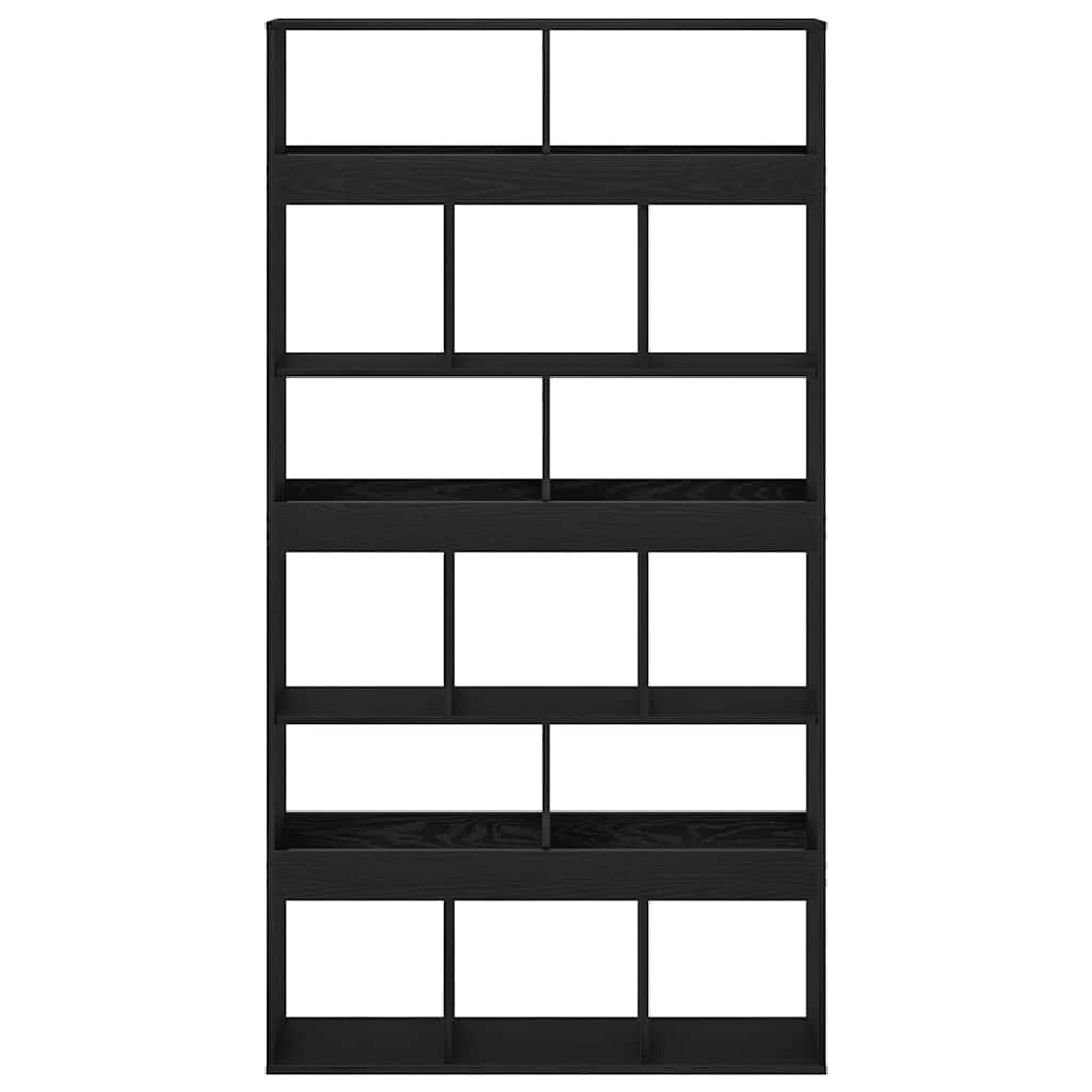 Bookcase 100x33x187.5 cm Engineered Wood Black oak