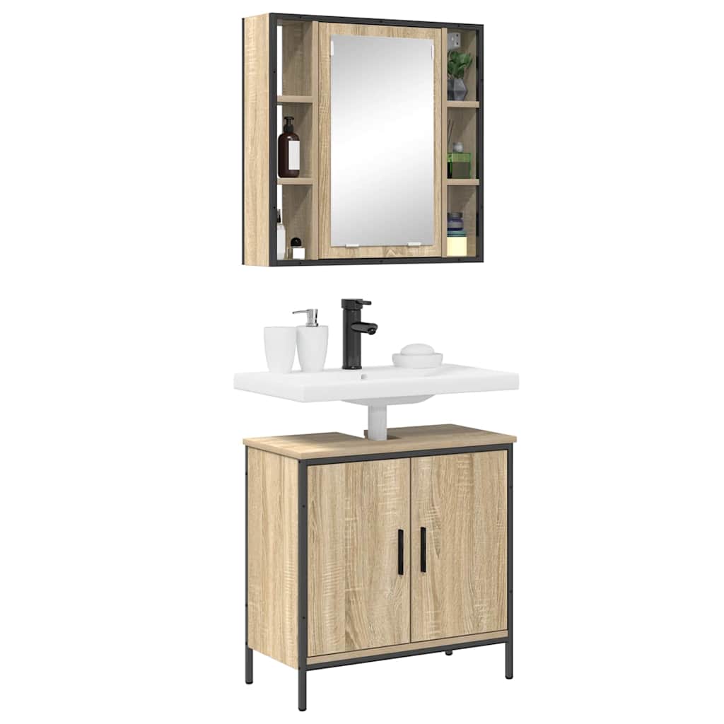 vidaXL Bathroom Furniture Set 2 pcs Brown 60 x 30 x 60 cm 3