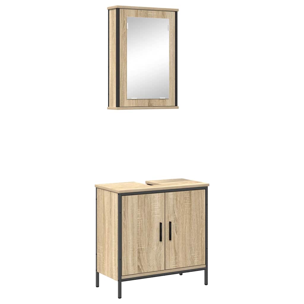 vidaXL Bathroom Furniture Set 2 pcs Brown 60 x 30 x 60 cm 2