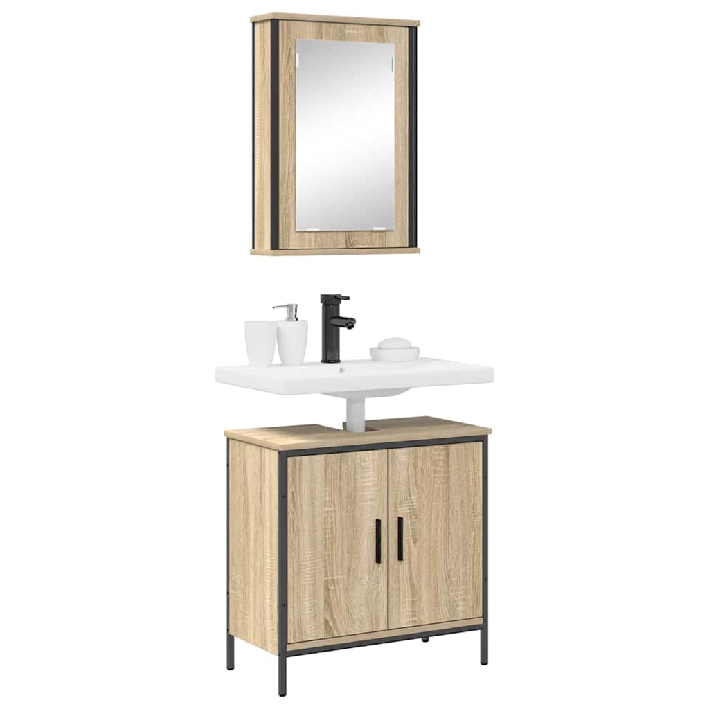 vidaXL Bathroom Furniture Set 2 pcs Brown 60 x 30 x 60 cm 3