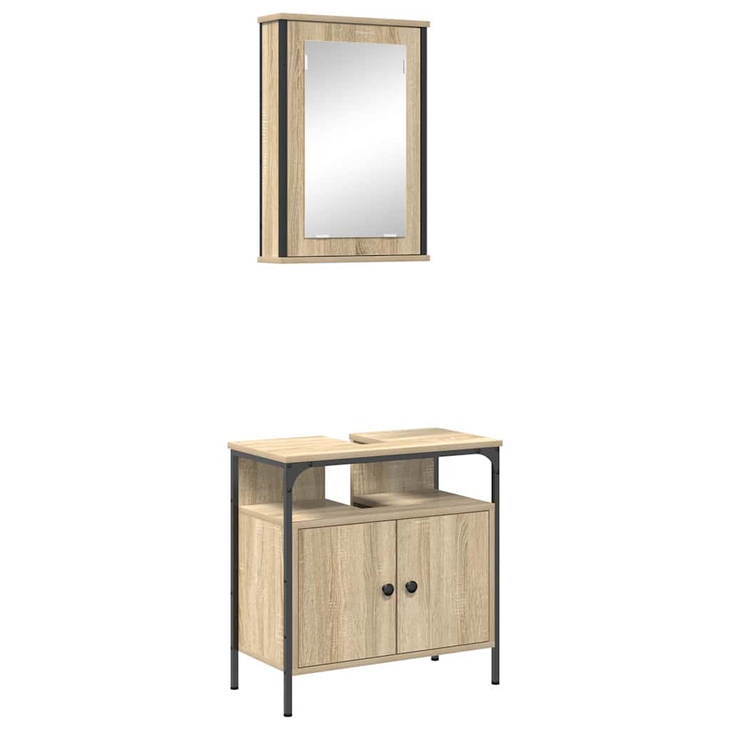 vidaXL Bathroom Furniture Set 2 pcs Brown 60 x 30 x 60 cm 2