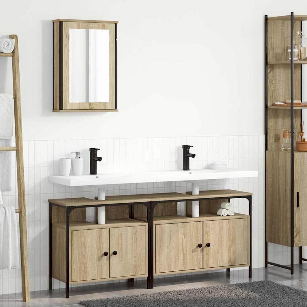 vidaXL Bathroom Furniture Set 3 pcs Brown 80 x 30 x 60 cm 1