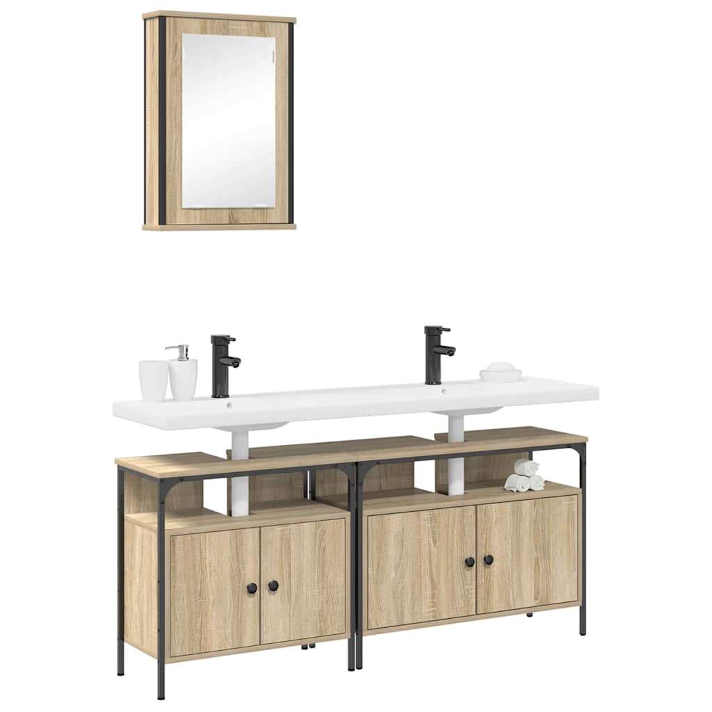 vidaXL Bathroom Furniture Set 3 pcs Brown 80 x 30 x 60 cm 3