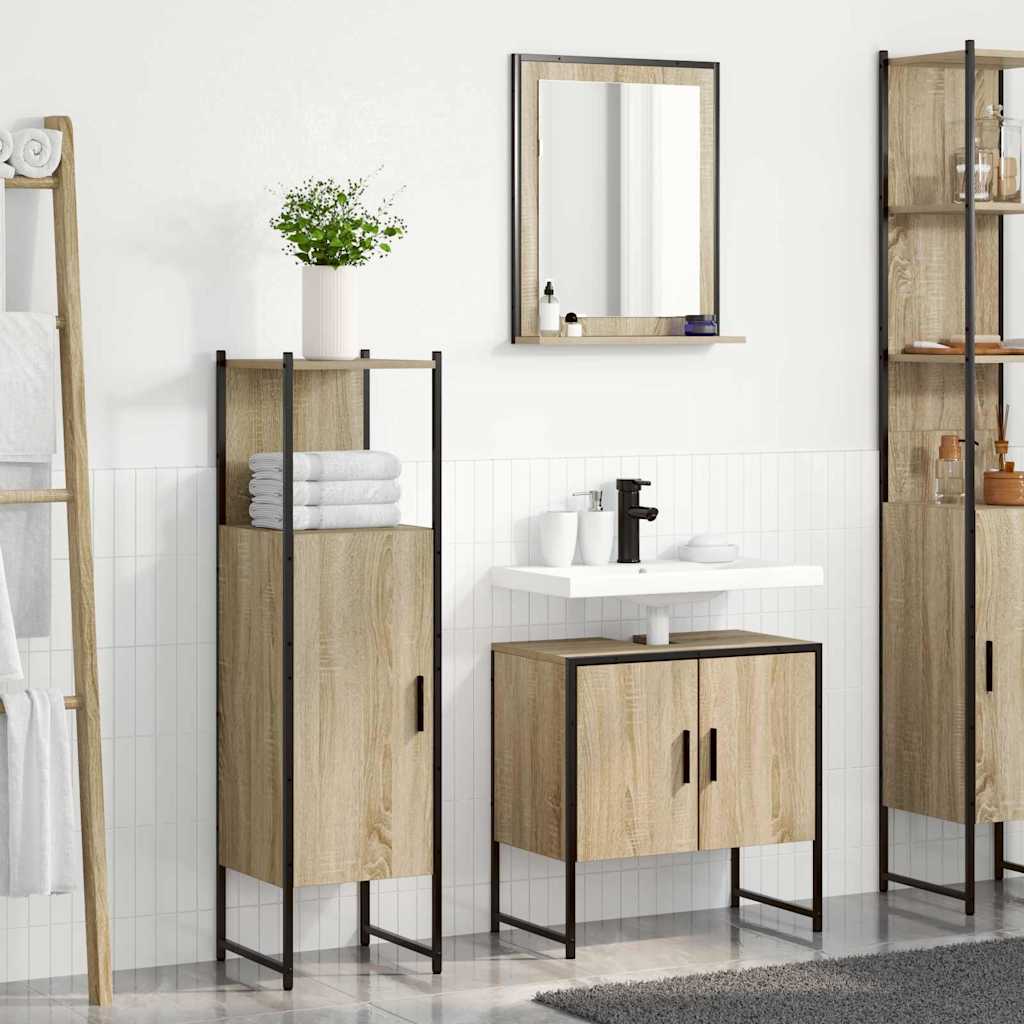 vidaXL Bathroom Furniture Set 3 pcs Brown 60 x 33 x 60 cm 1