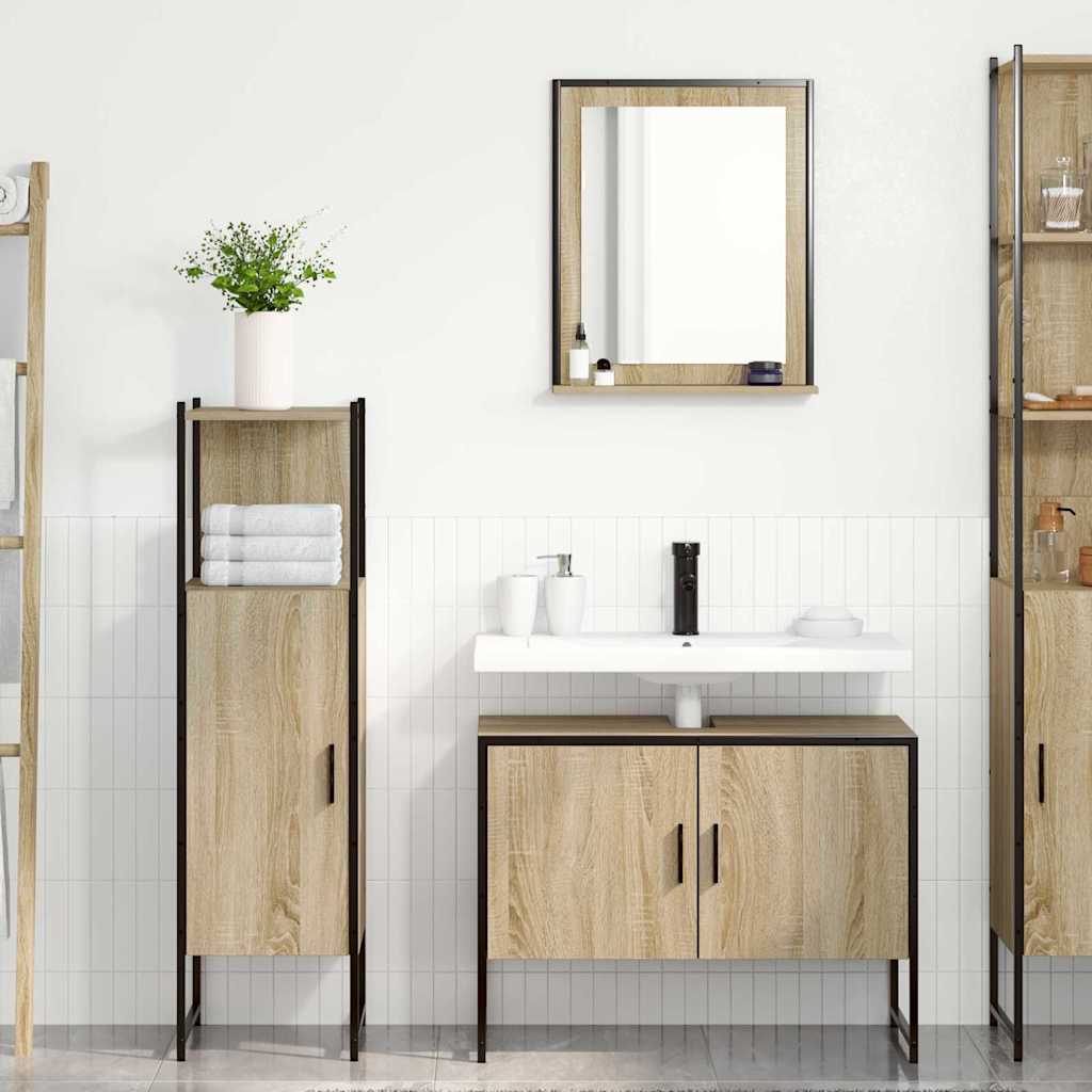 vidaXL Bathroom Furniture Set 3 pcs Brown 33 x 33 x 120.5 cm 1