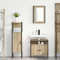 vidaXL Bathroom Furniture Set 3 pcs Brown 33 x 33 x 120.5 cm 4