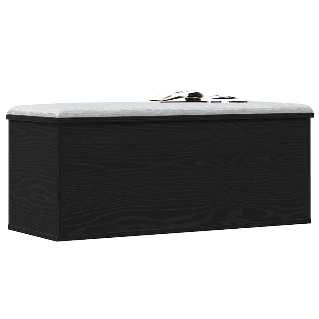 vidaXL Storage Box Black Oak 90 x 35 x 35 cm Engineered Wood 3