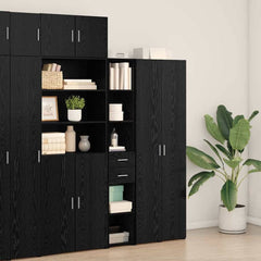 Highboard 30x42.5x185 cm Engineered Wood Black oak