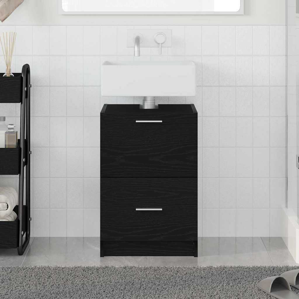 vidaXL Bathroom Cabinet Black Oak 40 x 37 x 59 cm Engineered wood 1