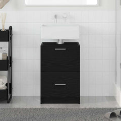 vidaXL Bathroom Cabinet Black Oak 40 x 37 x 59 cm Engineered wood 1