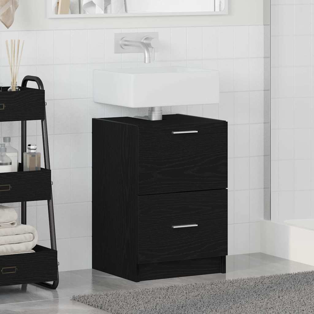 vidaXL Bathroom Cabinet Black Oak 40 x 37 x 59 cm Engineered wood 4