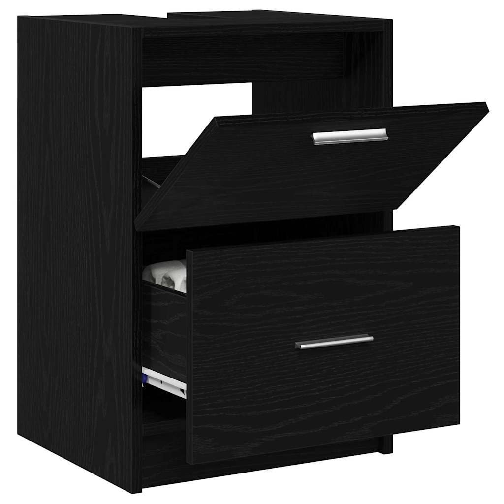 vidaXL Bathroom Cabinet Black Oak 40 x 37 x 59 cm Engineered wood 3