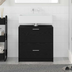 vidaXL Bathroom Cabinet Black Oak 59 x 37 x 59 cm Engineered wood 1