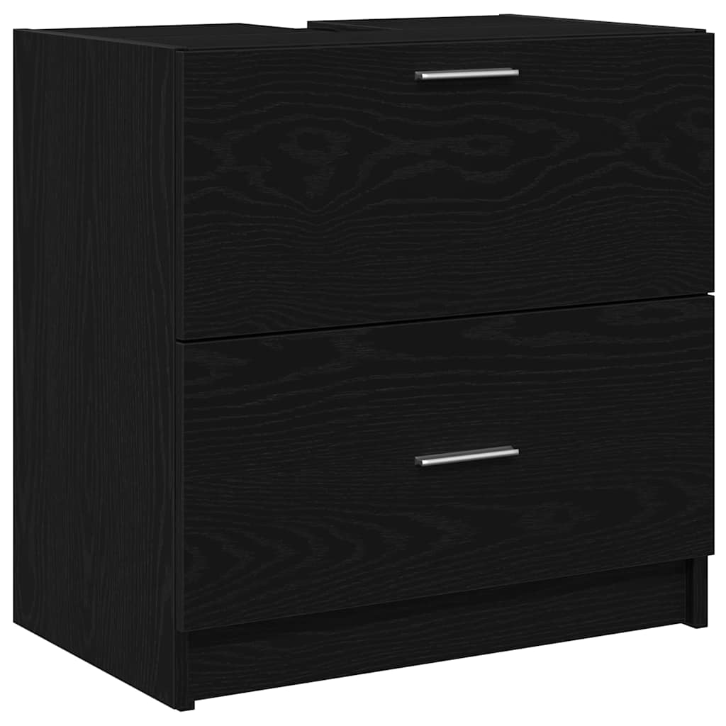 vidaXL Bathroom Cabinet Black Oak 59 x 37 x 59 cm Engineered wood 2