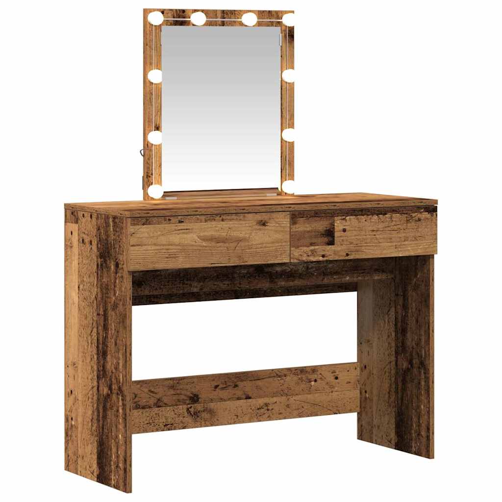 vidaXL Dressing Table Old Wood 100 x 40 x 130 cm Engineered Wood 2
