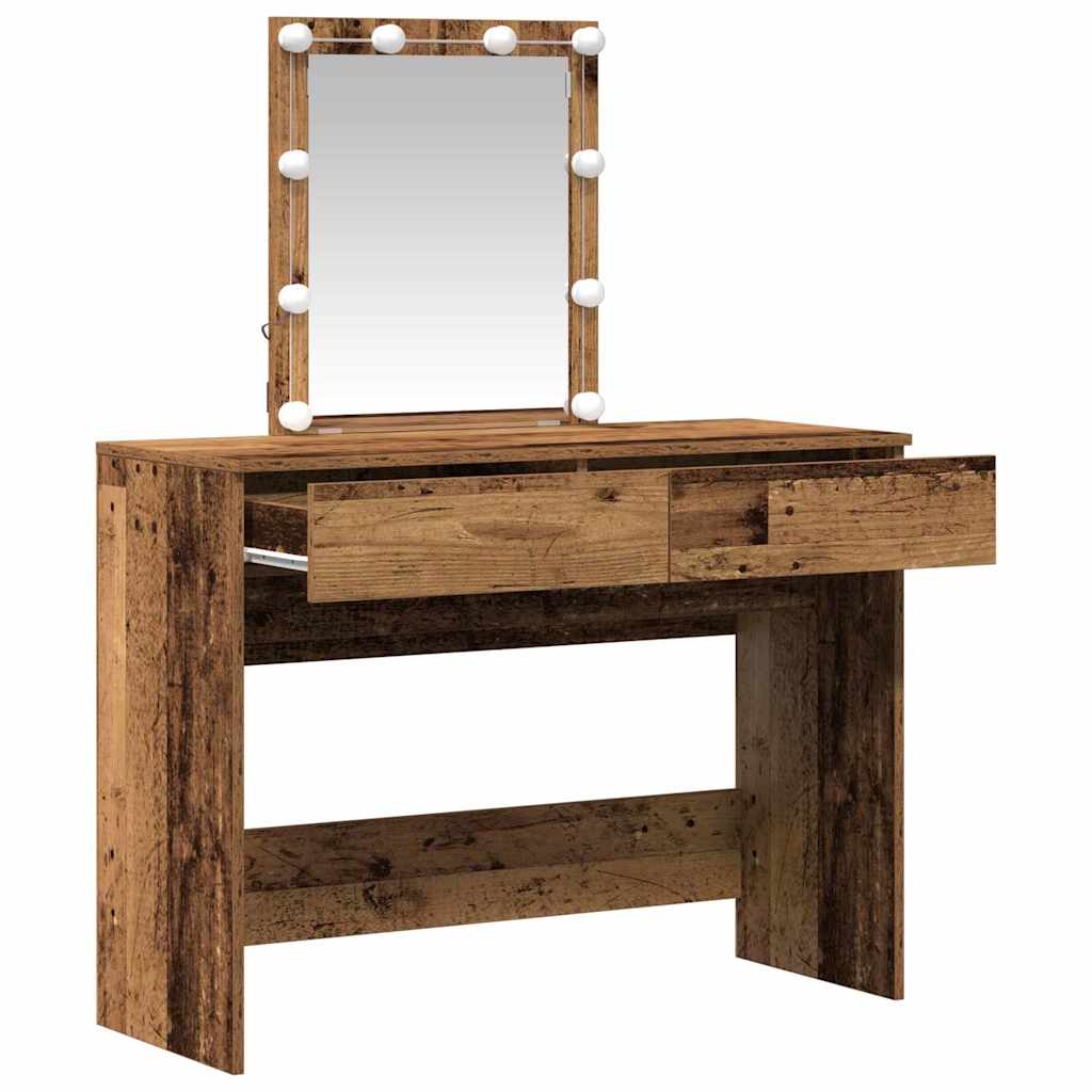 vidaXL Dressing Table Old Wood 100 x 40 x 130 cm Engineered Wood 5