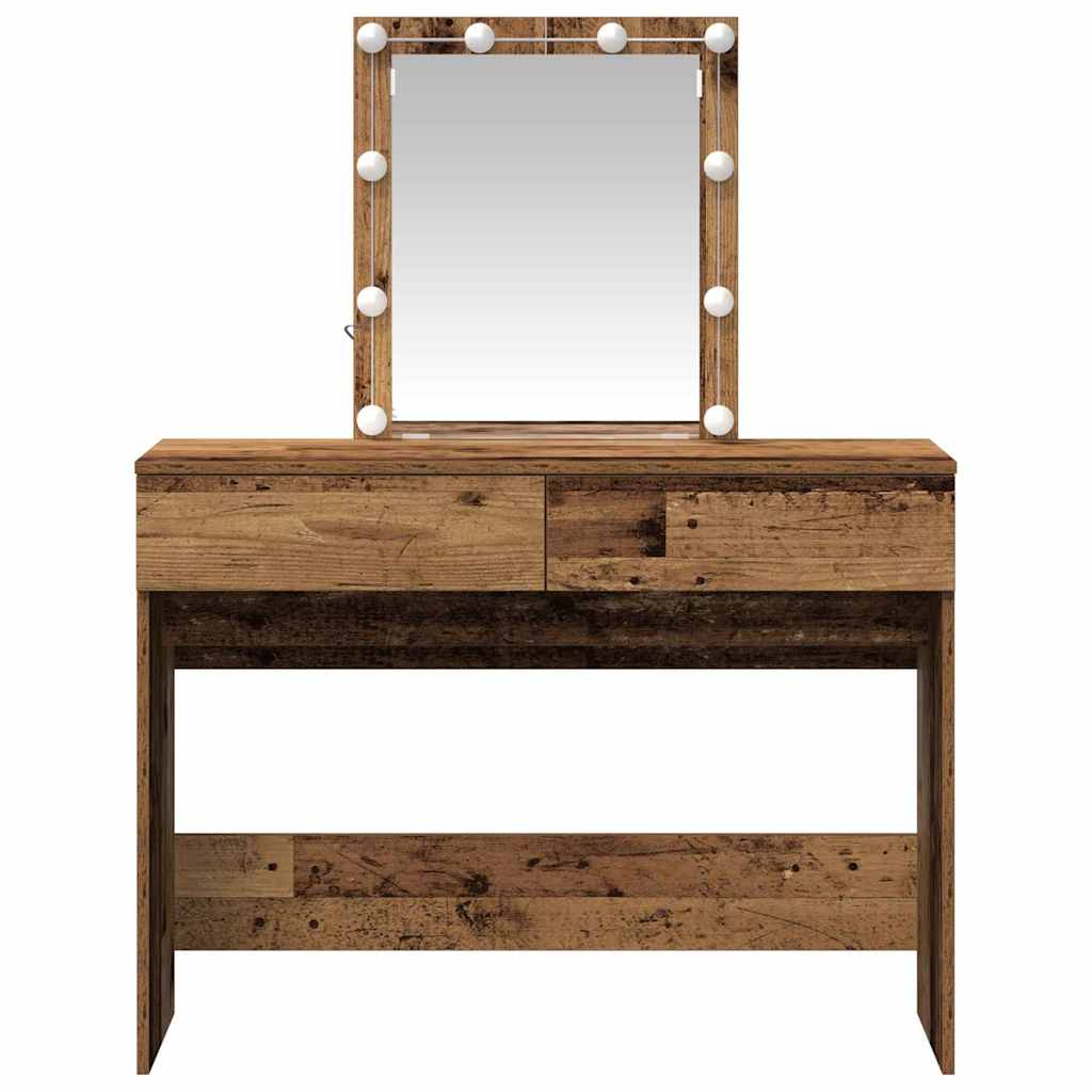 vidaXL Dressing Table Old Wood 100 x 40 x 130 cm Engineered Wood 6