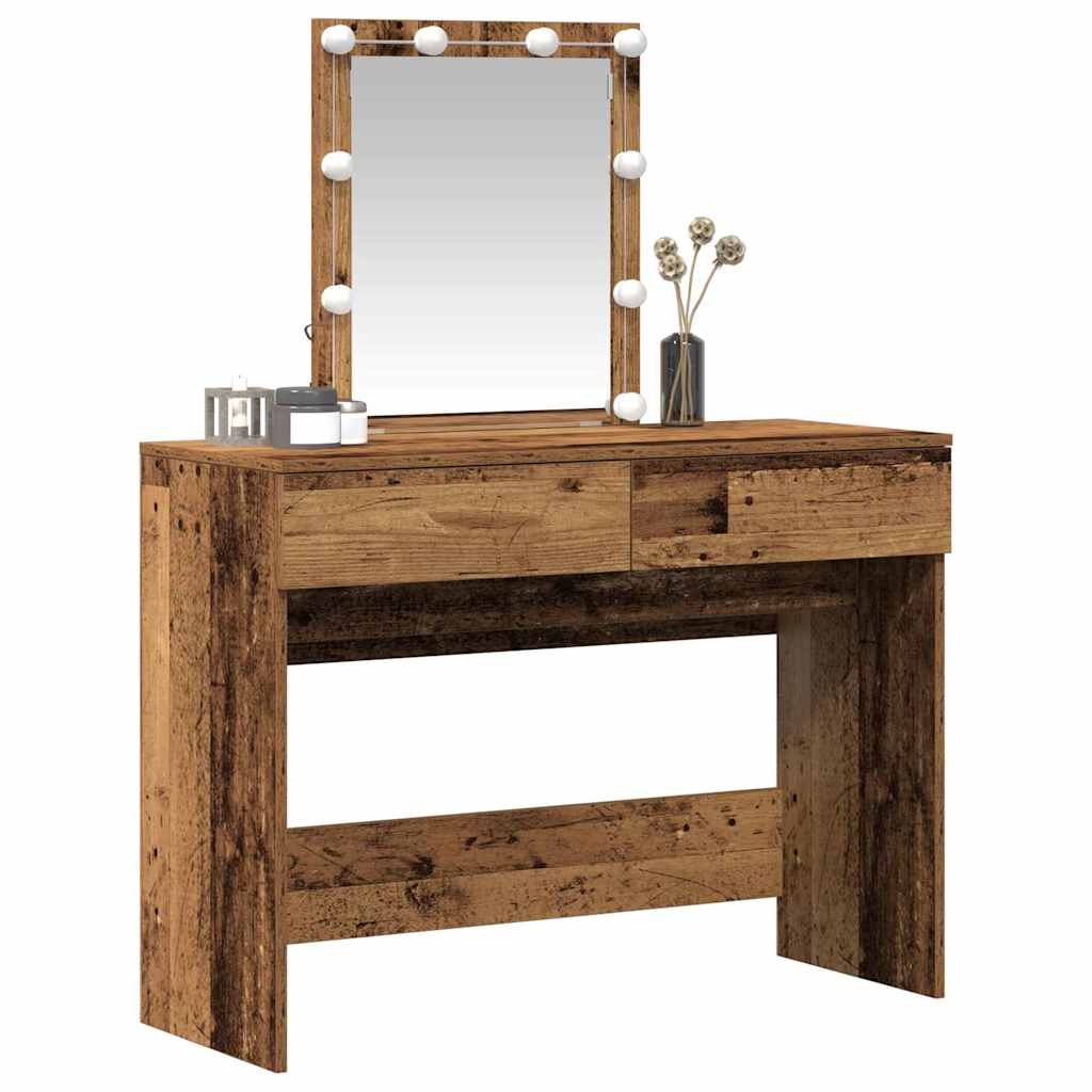 vidaXL Dressing Table Old Wood 100 x 40 x 130 cm Engineered Wood 3