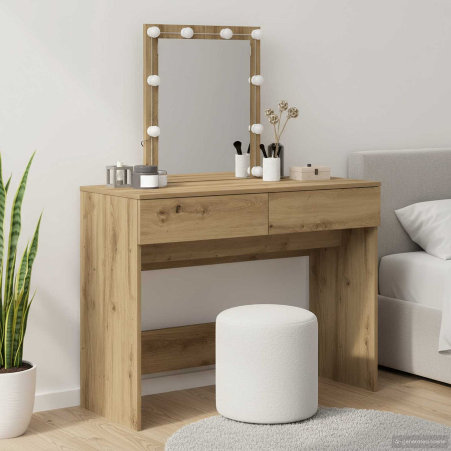 vidaXL Dressing Table Artisan Oak 100 x 40 x 130 cm Engineered Wood 1