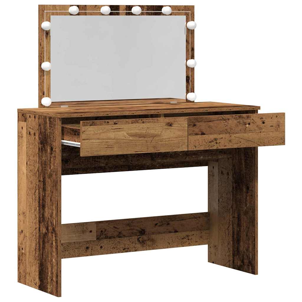 vidaXL Dressing Table Old Wood 100 x 40 x 120 cm Engineered Wood 4