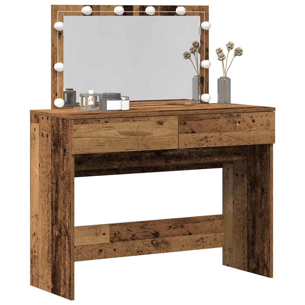 vidaXL Dressing Table Old Wood 100 x 40 x 120 cm Engineered Wood 3