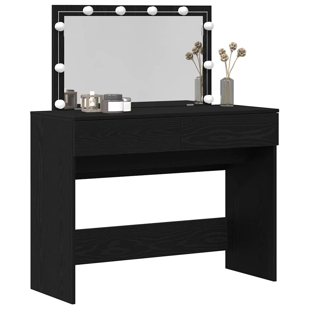 vidaXL Dressing Table Black Oak 100 x 40 x 120 cm Engineered Wood 3