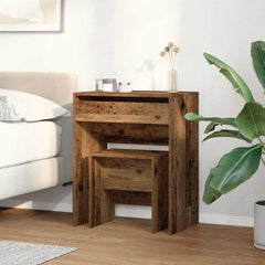 vidaXL Dressing Table 2 pcs Old Wood 60 x 40 x 75 cm Engineered Wood 4