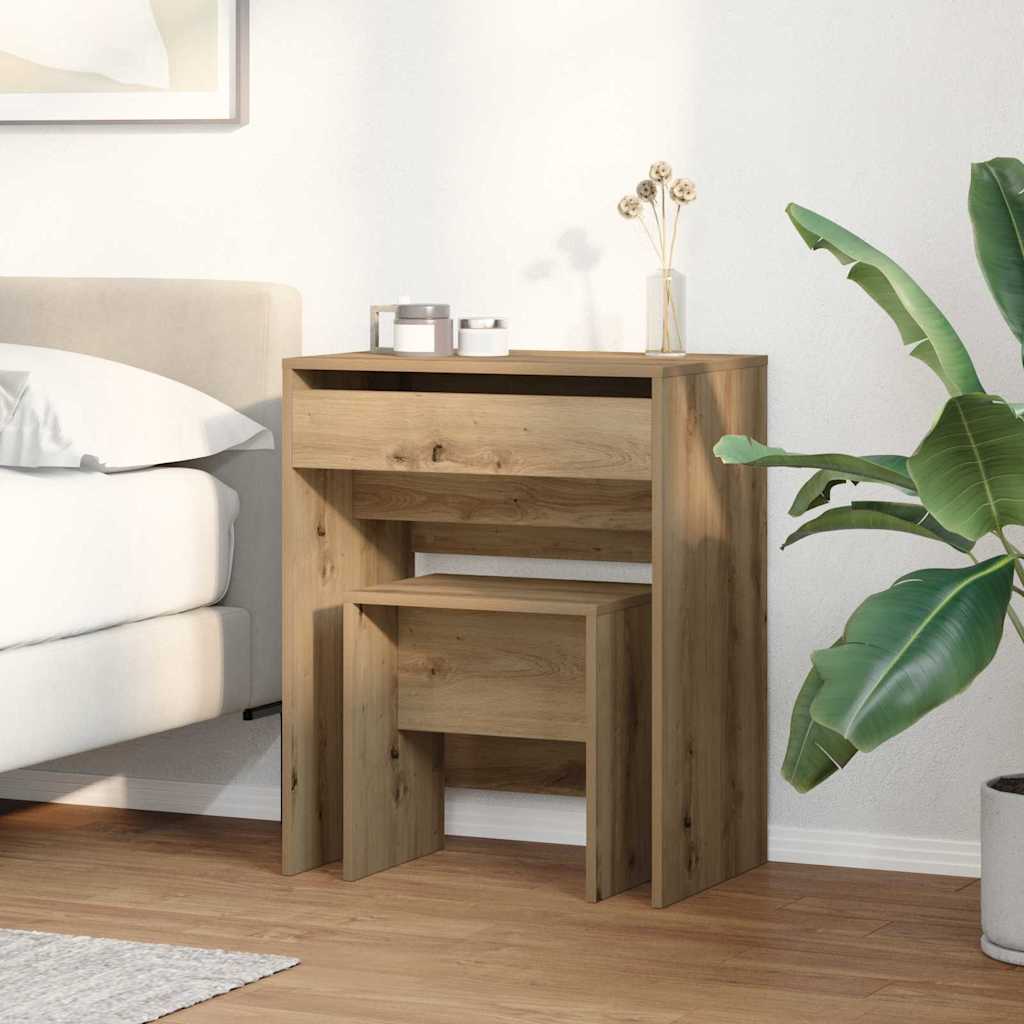 vidaXL Dressing Table 2 pcs Artisan oak 60 x 40 x 75 cm 4