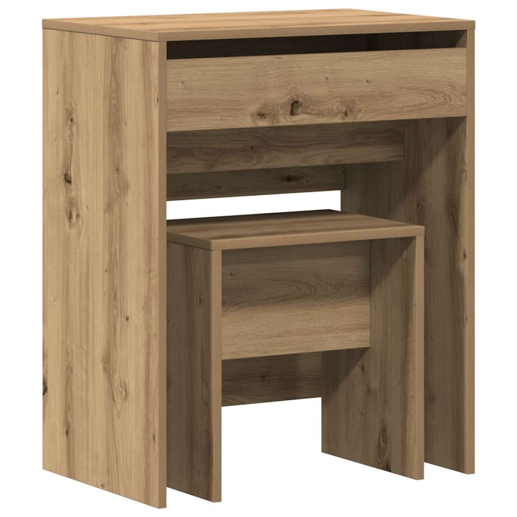 vidaXL Dressing Table 2 pcs Artisan oak 60 x 40 x 75 cm 2