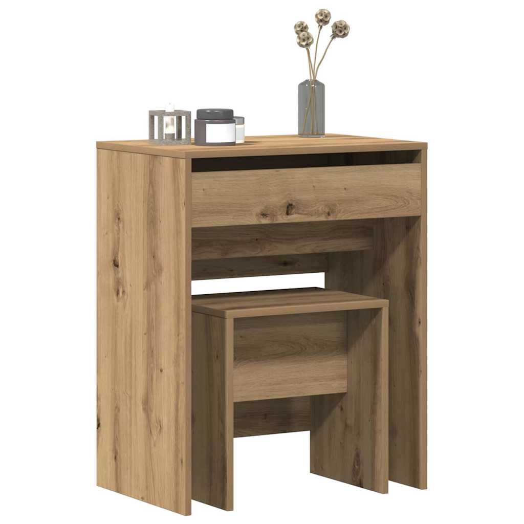 vidaXL Dressing Table 2 pcs Artisan oak 60 x 40 x 75 cm 3