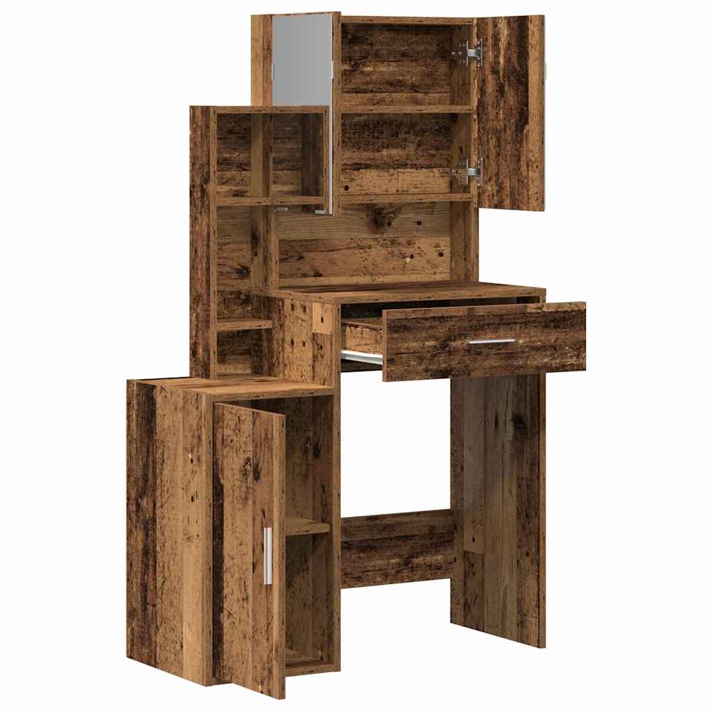 vidaXL Dressing Table Old Wood 80 x 35 x 132 cm Engineered Wood 5