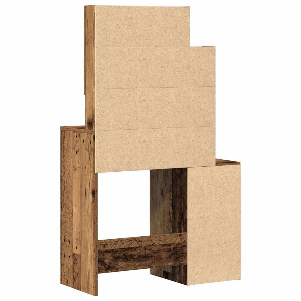 vidaXL Dressing Table Old Wood 80 x 35 x 132 cm Engineered Wood 6
