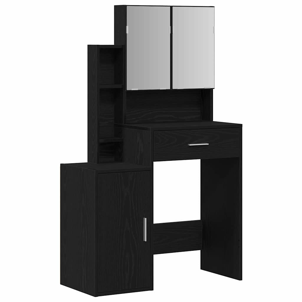 vidaXL Dressing Table Black Oak 80 x 35 x 132 cm Engineered Wood 2