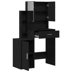 vidaXL Dressing Table Black Oak 80 x 35 x 132 cm Engineered Wood 5