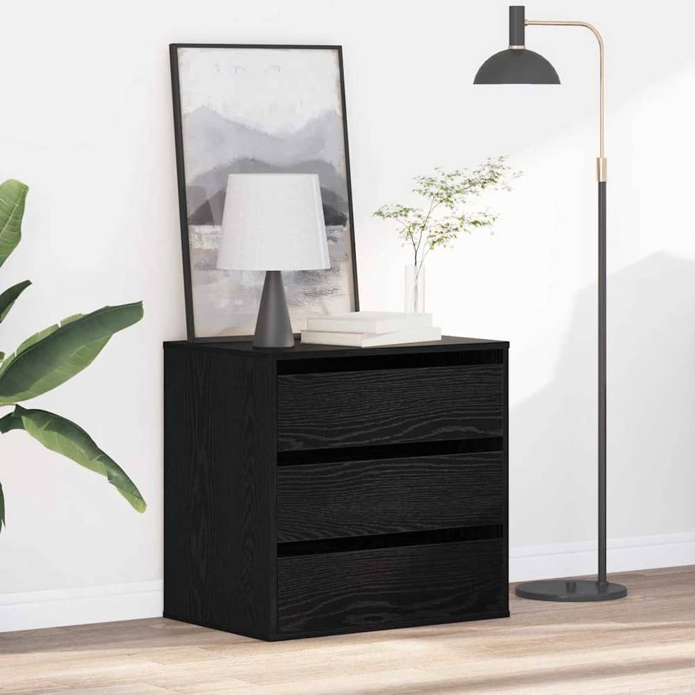Corner Chest of Drawers 60x41x58 cm Engineered Wood Black oak