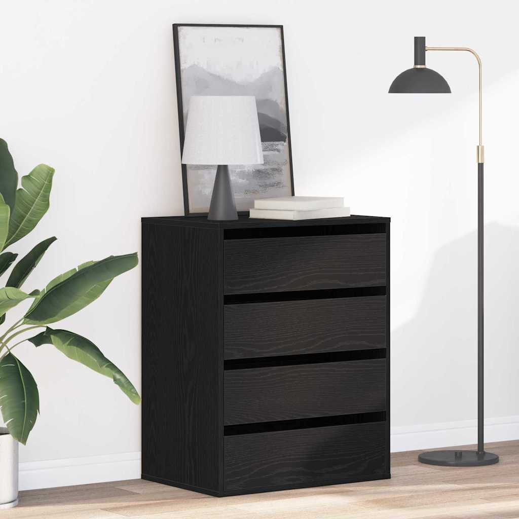 Corner Chest of Drawers Engineered Wood Height 76 cm Black oak 60 cm